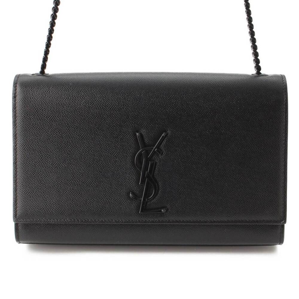 Saint Laurent Kate Leather Chain Shoulder Bag Black